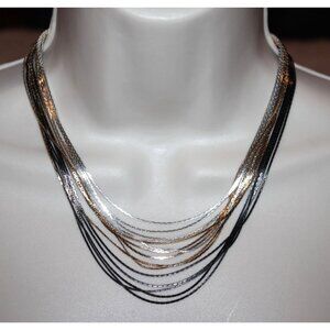 Express Multicolor Multi Strand Serpentine Strand Necklace Vintage Y2K Deadstock